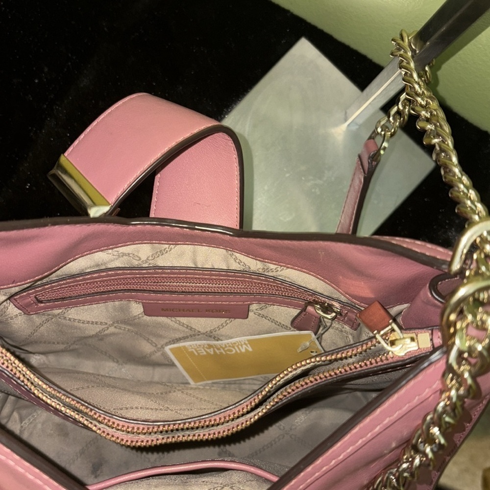 Michael Kors Whitney Rose Leather Shoulder Bag - Picture 11 of 15